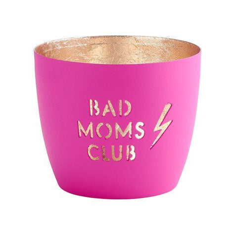 Madras Windlicht "Bad Moms Club" pink