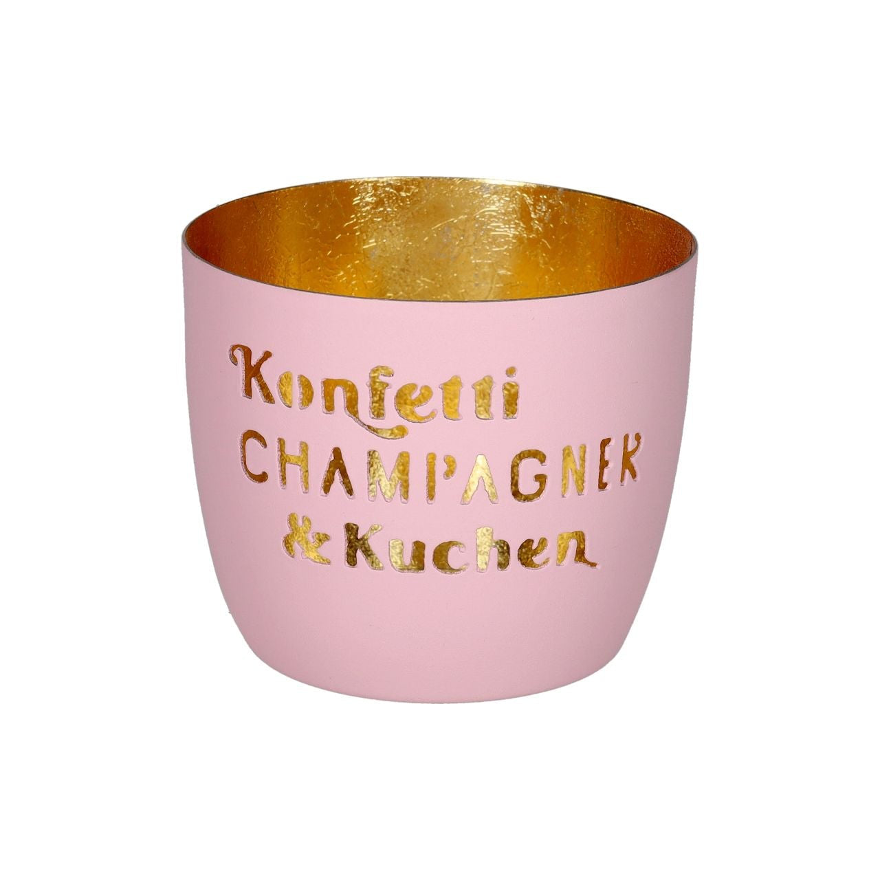 Madras Windlicht "Konfetti, Champagner & Kuchen" rosa
