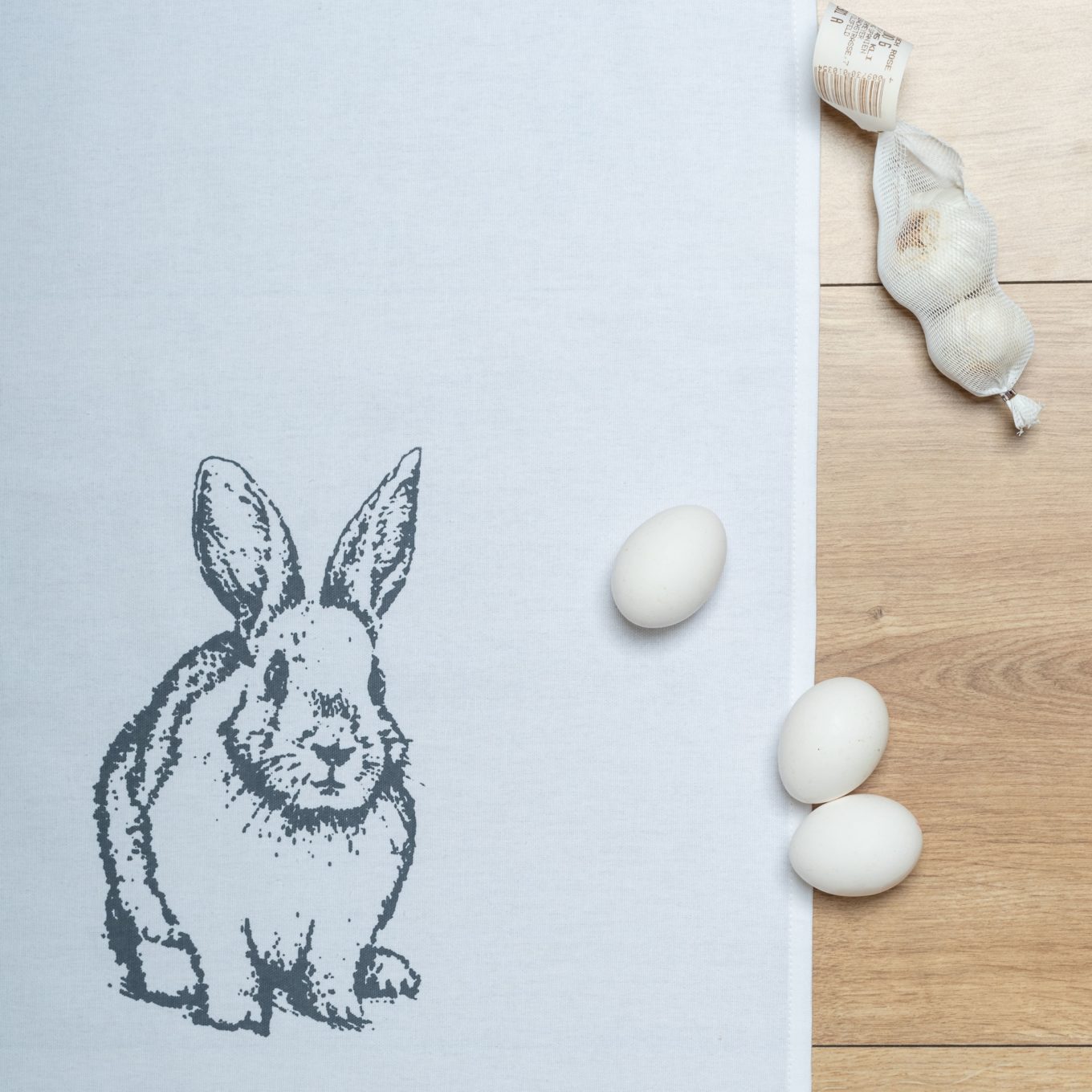 Geschirrtuch, Hase grau