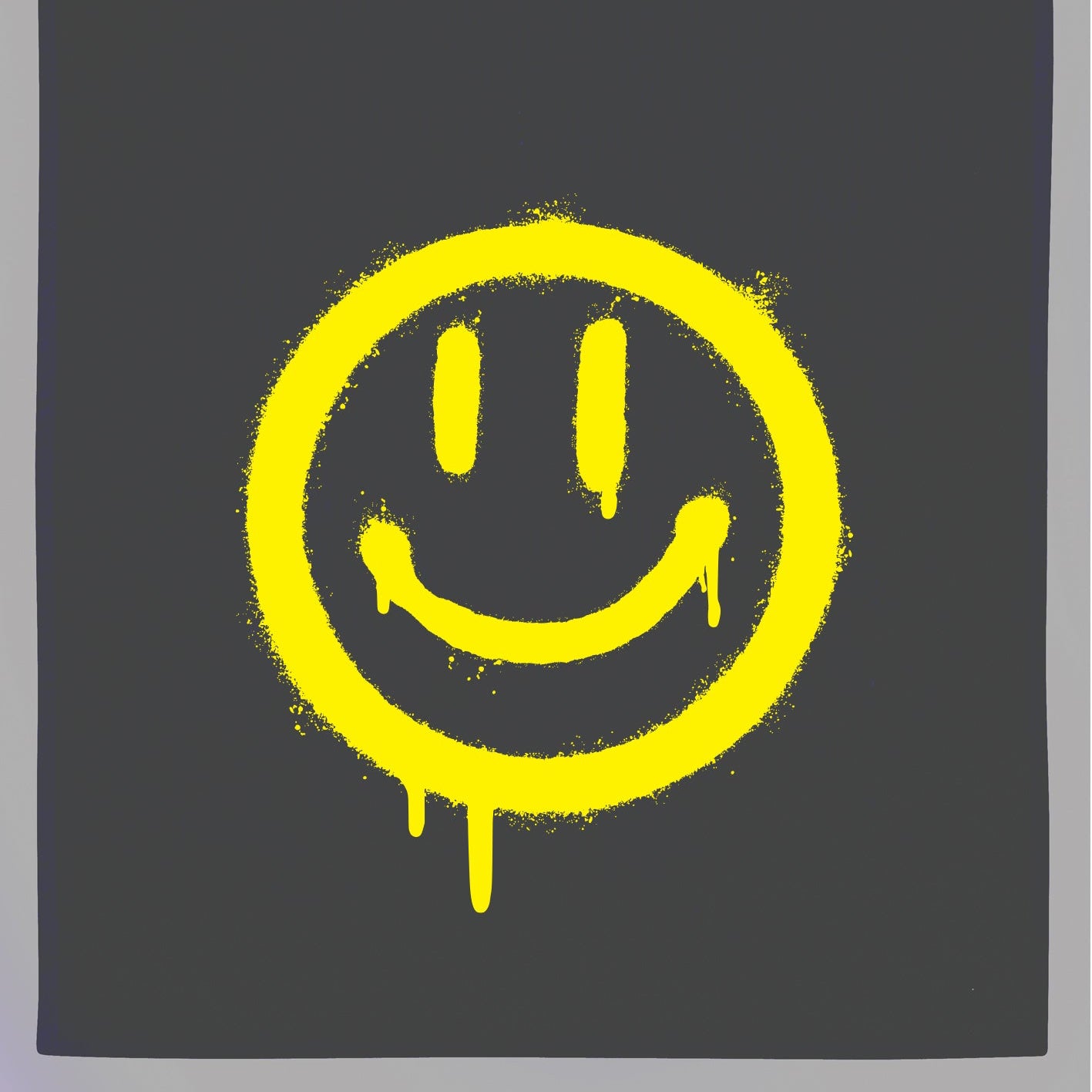 Geschirrtuch grau Smiley