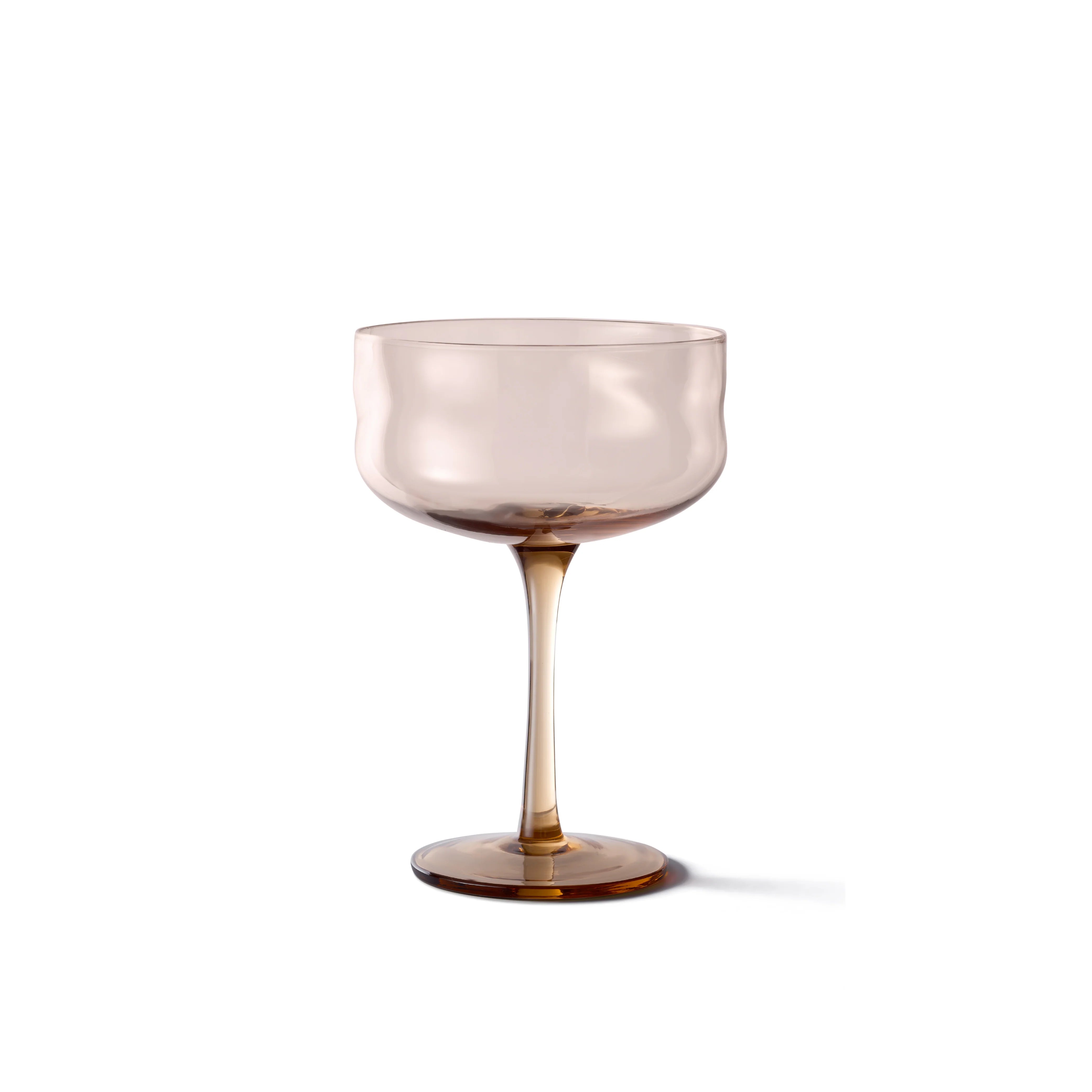 Swirl Champagne Coupe - 2er Set in Taracotta