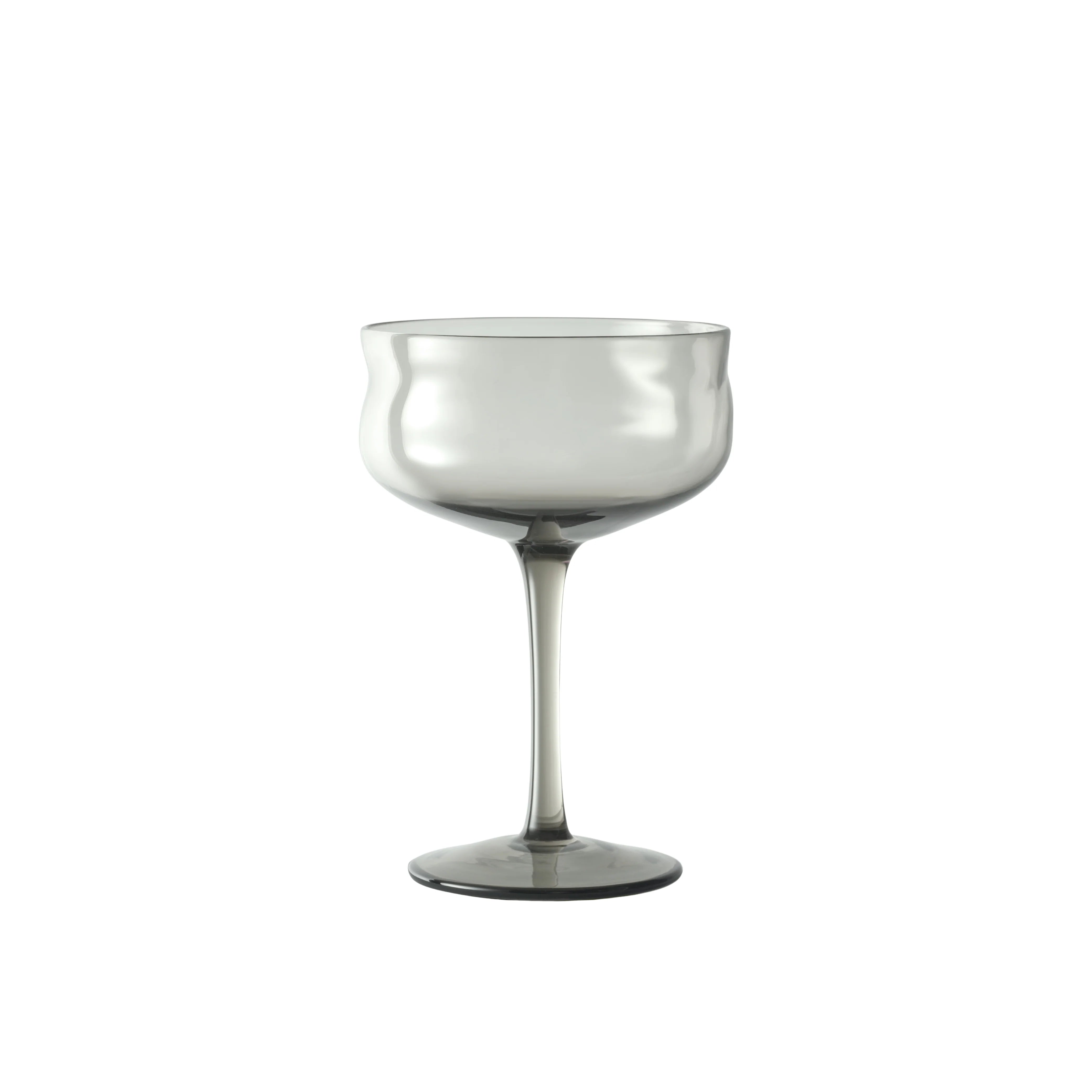 Swirl Champagne Coupe - 2er Set in Dunkgelgrau