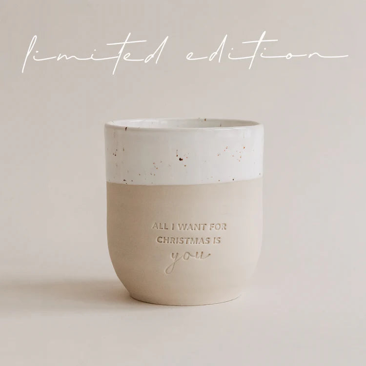 Steingut Becher LTD "all I want for Christmas is you“