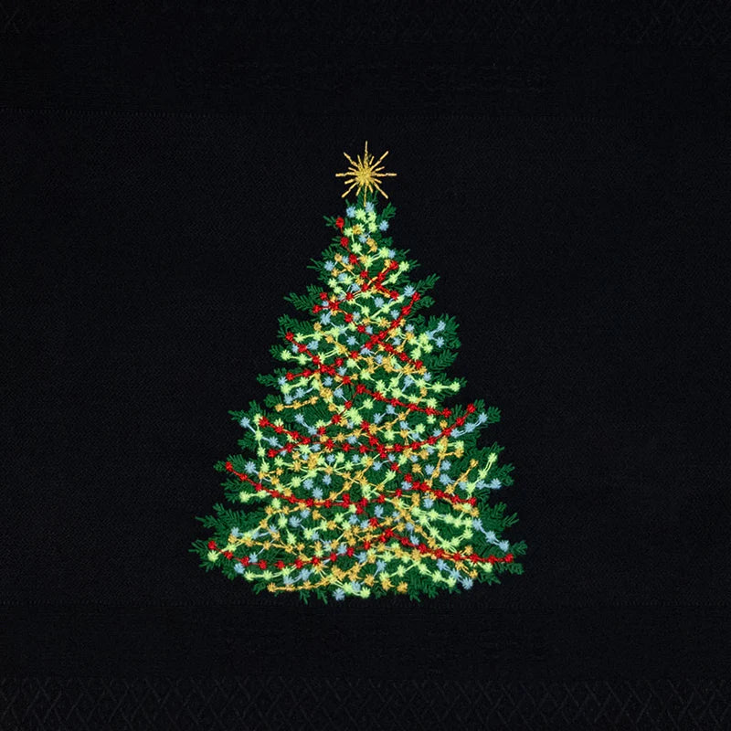 Geschirrtuch schwarz, Weihnachtsbaum