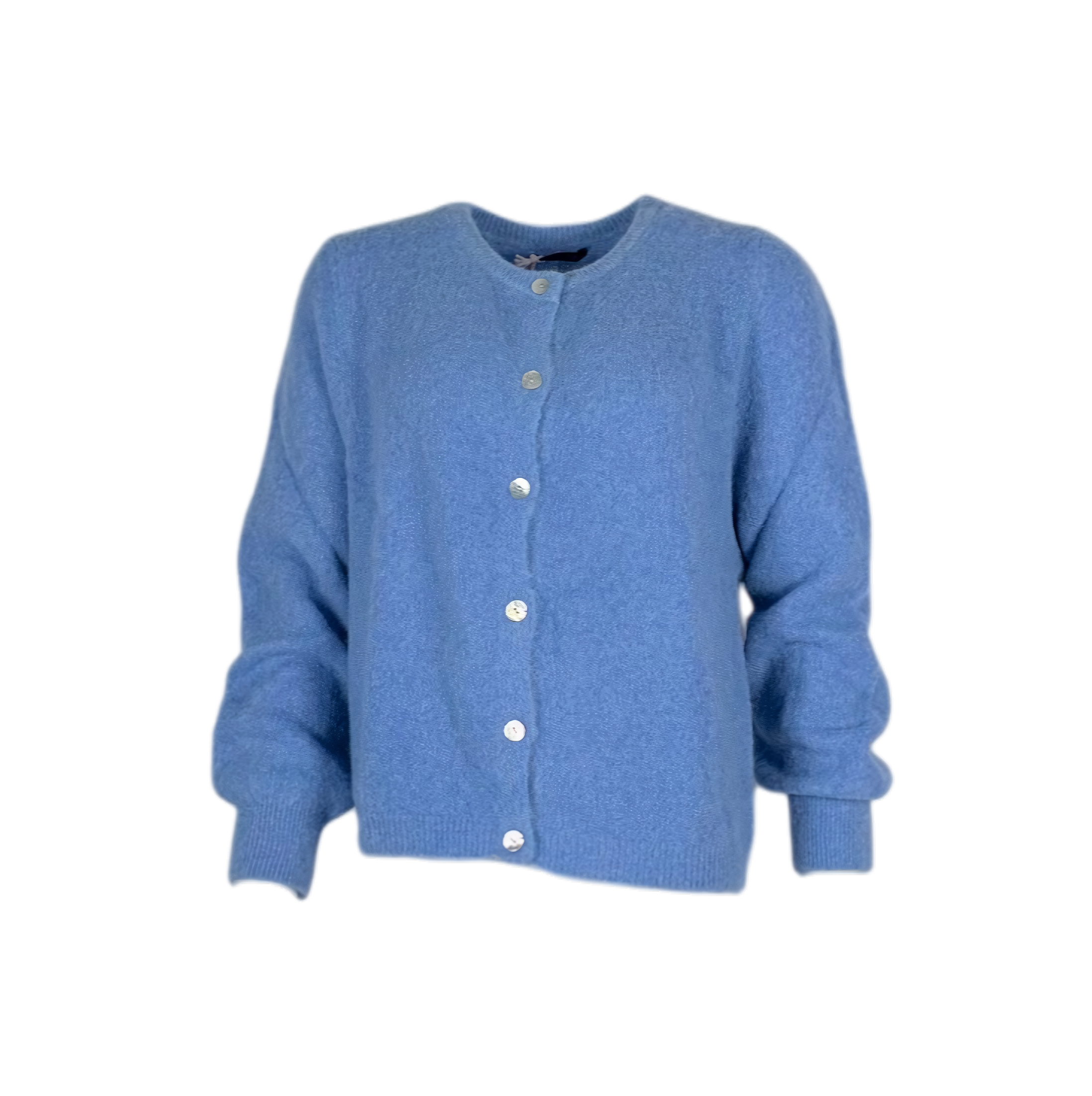 Strickjacke aus Baby Alpaka Wolle - Blau