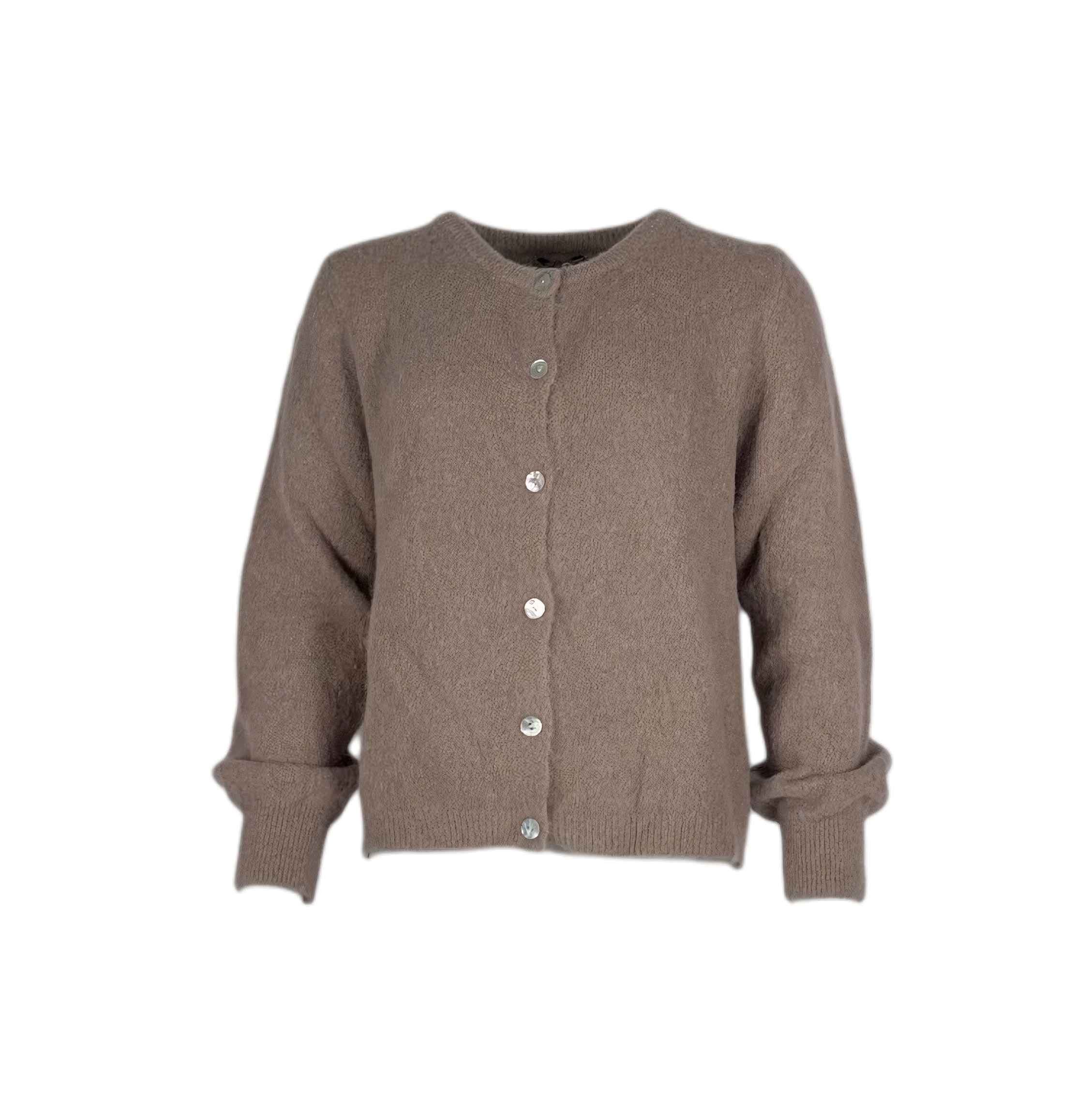 Strickjacke aus Baby Alpaka Wolle - Braun