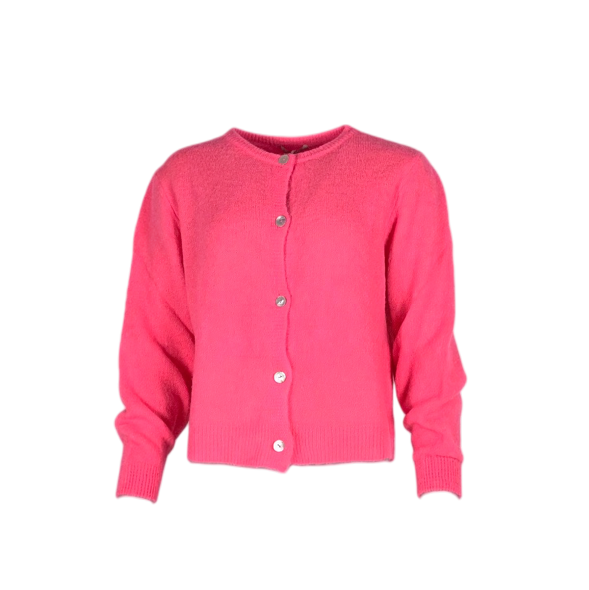 Strickjacke aus Alpaka Superfine Wolle - Pink