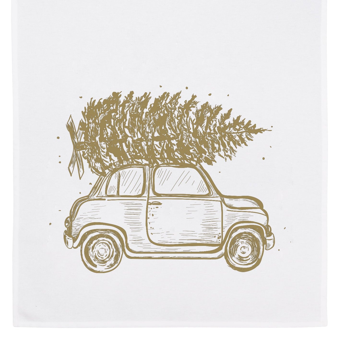 Geschirrtuch, rasender Weihnachtsbaum gold