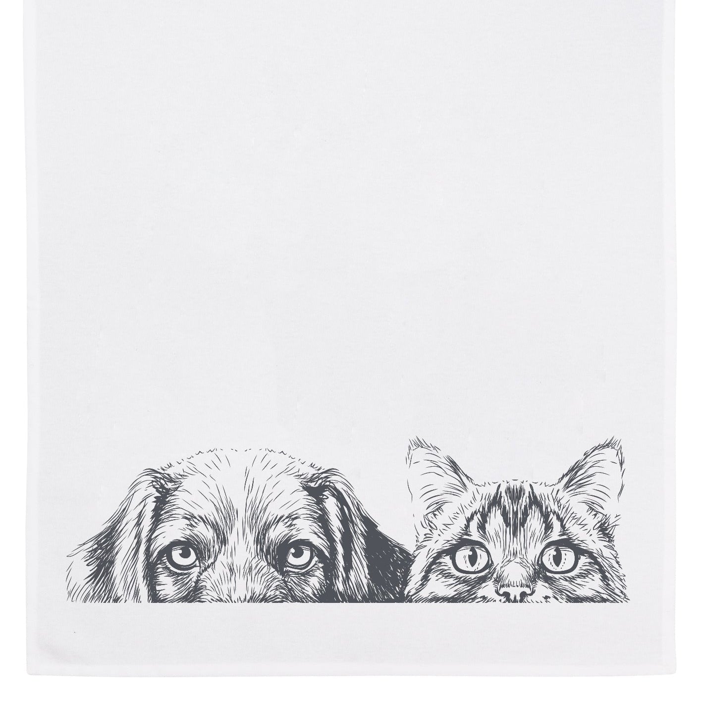 Geschirrtuch, Hund und Katze