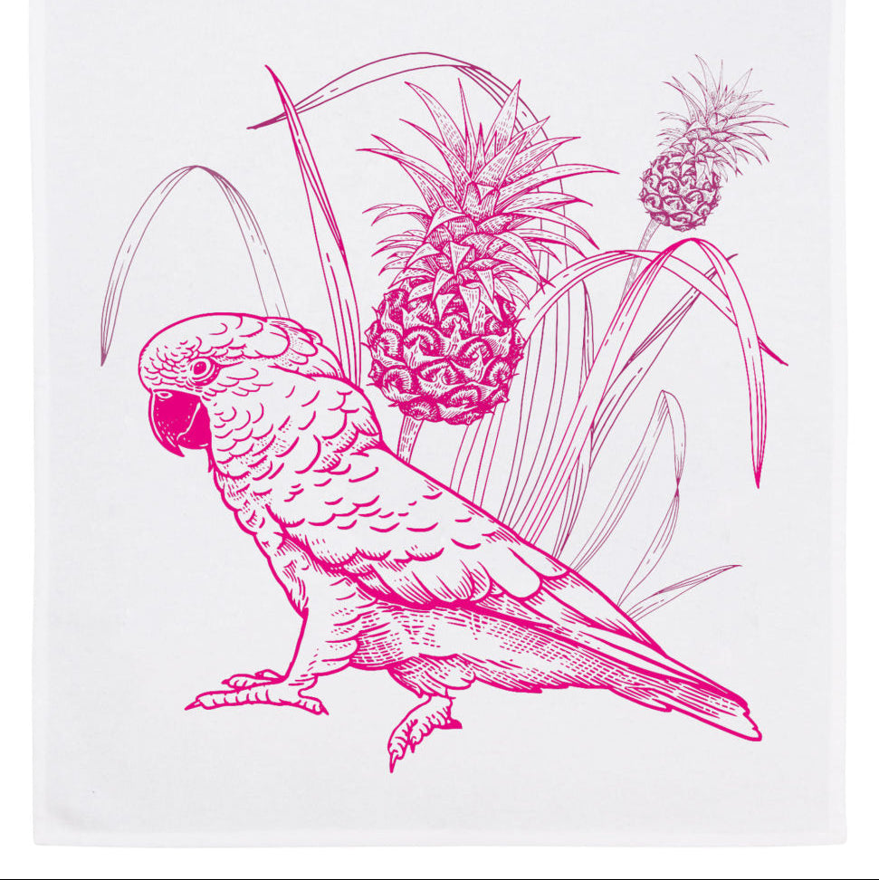 Geschirrtuch, Papagei pink