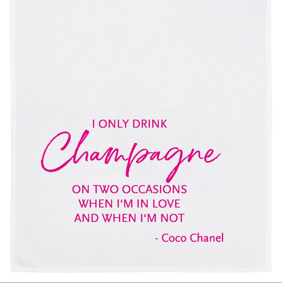 Geschirrtuch, "I only drink Champagne..."