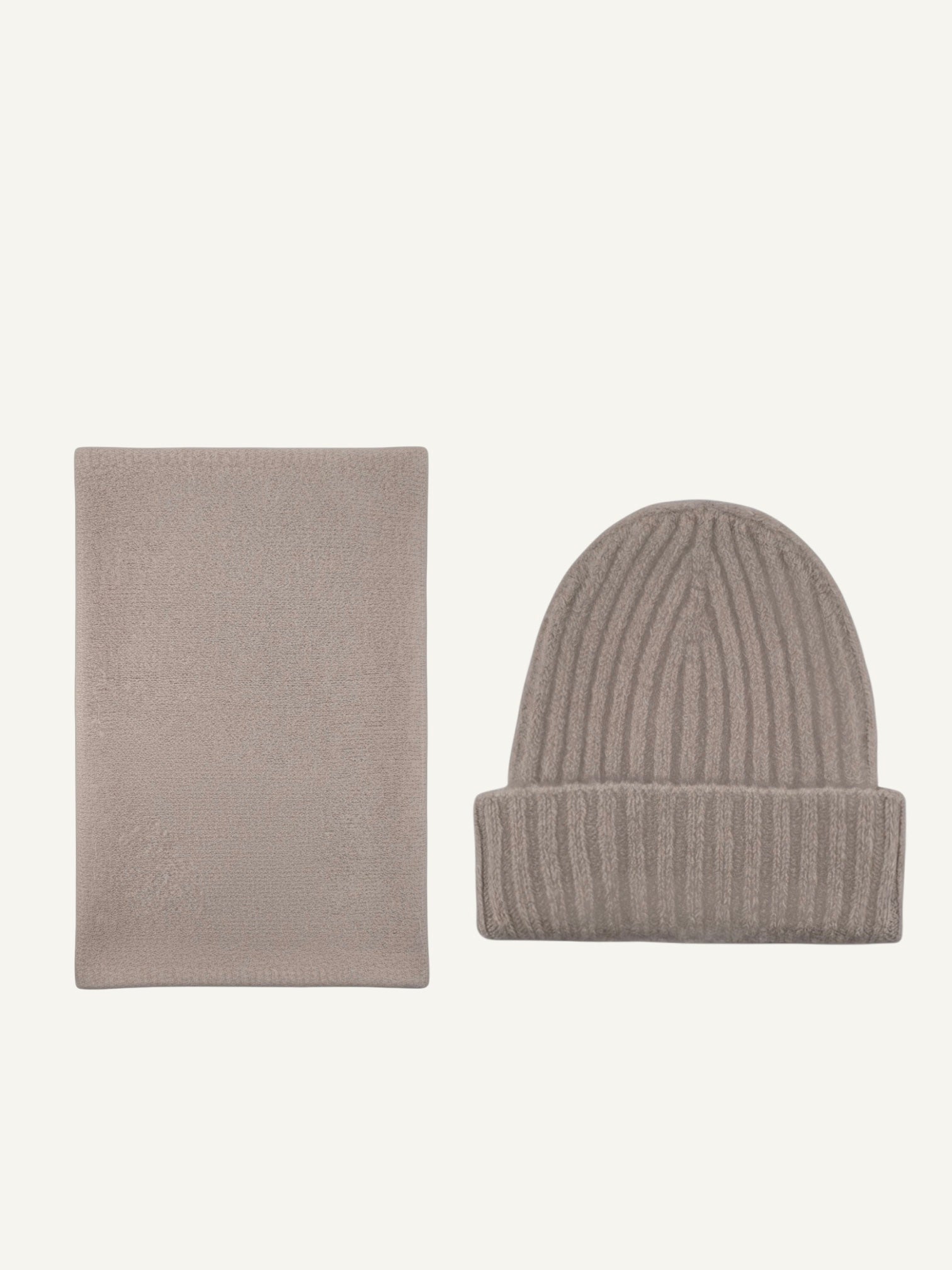 Schal- und Mützenset Lotta beige