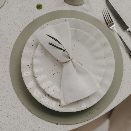 Wendbare Platzsets aus Kunstleder - Grün - ,,Wie schön, dass es dich gibt“