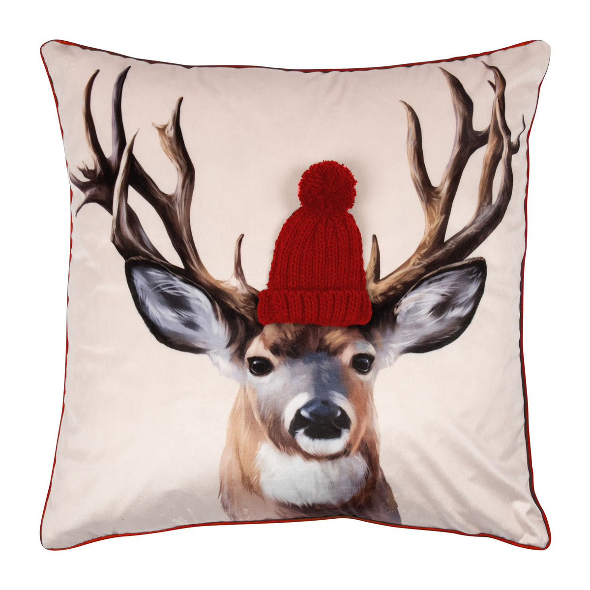 Kissenbezug 50x50cm Rentier, Rot