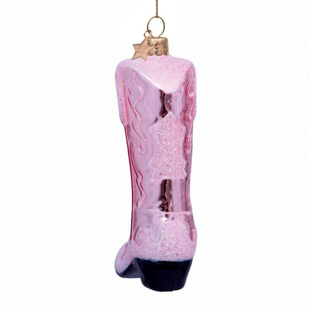 Glas Ornament, Cowboy Stiefel Rosa