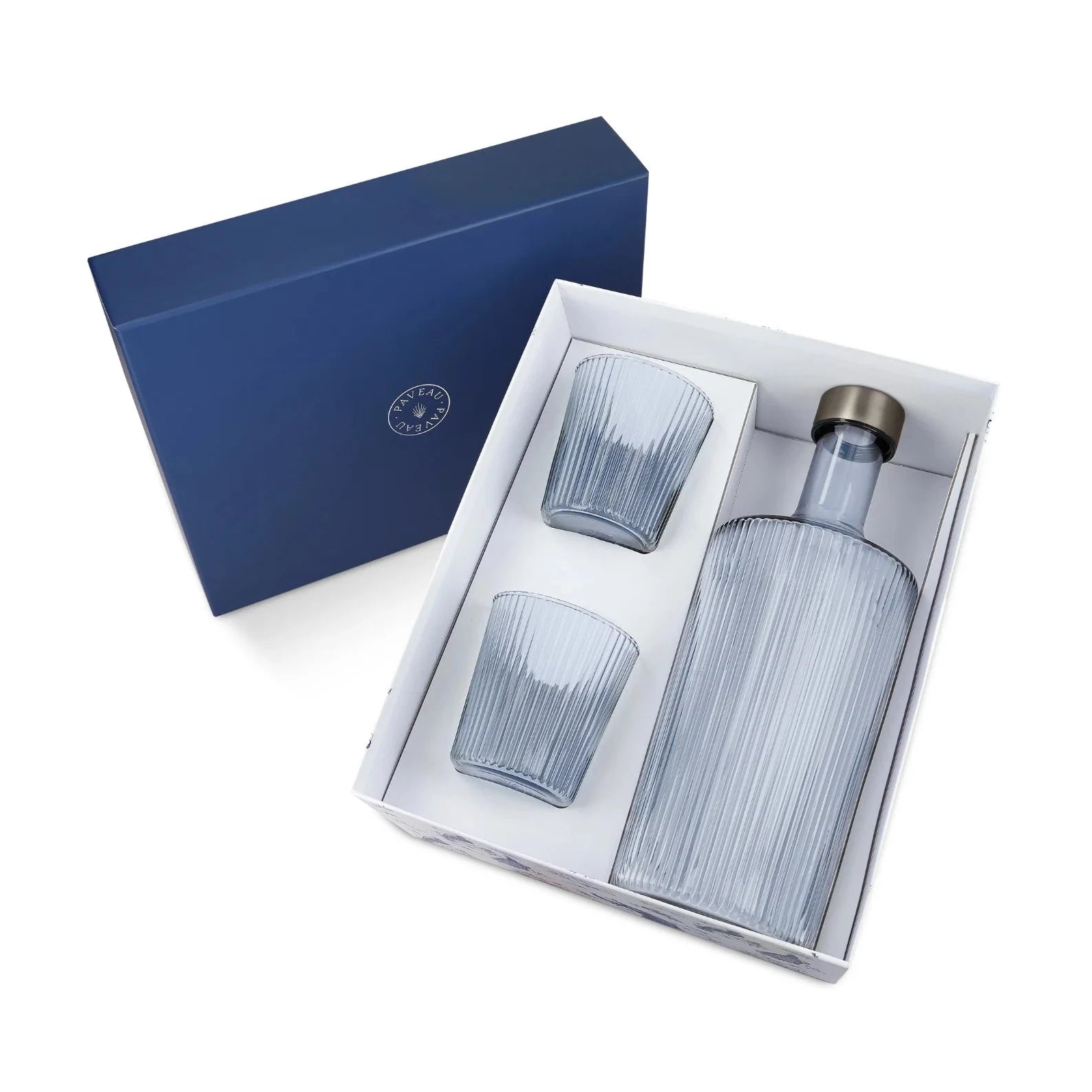 Glasflasche und Gläser Set