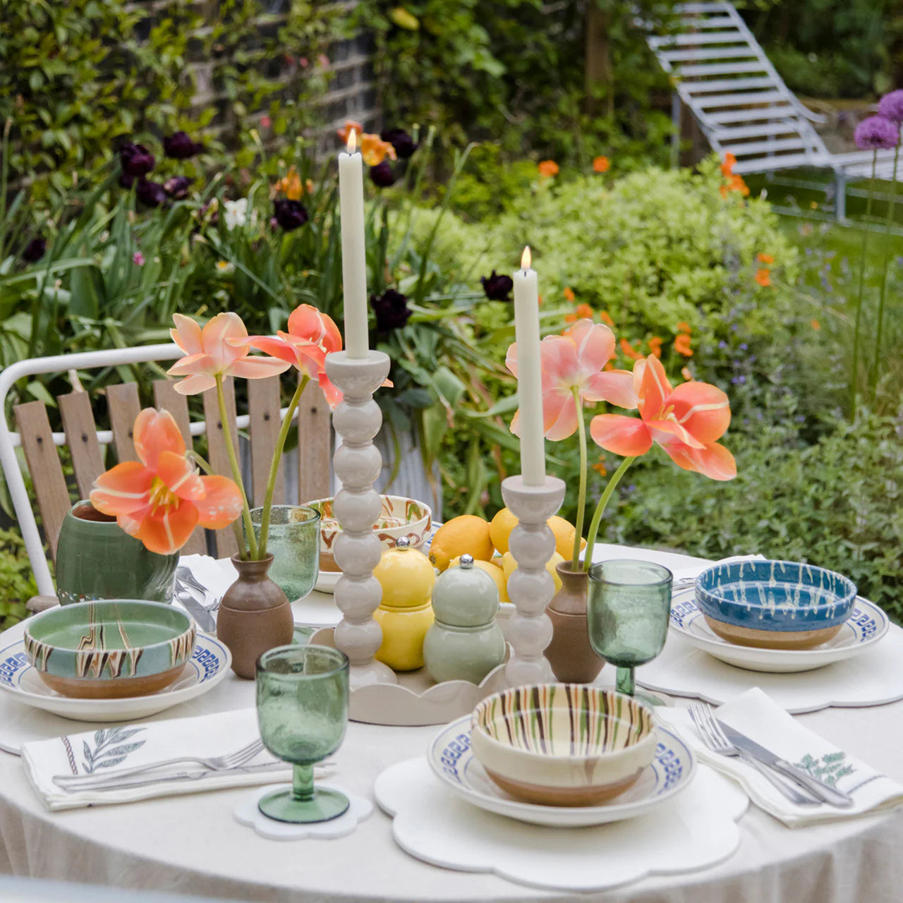 Kerzenhalter Bobbin 33 cm Cappuccino