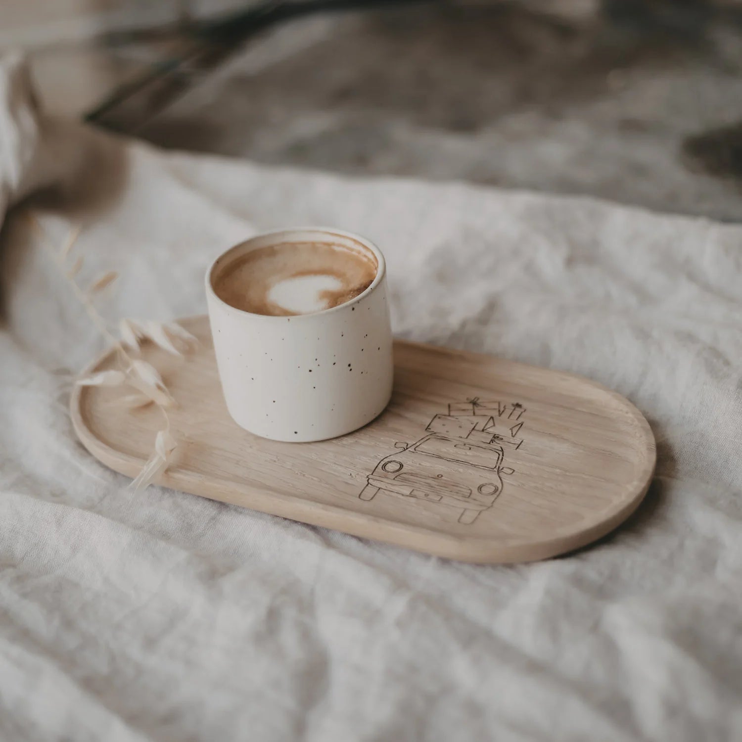 Tablett aus Eiche Weihnachtsauto