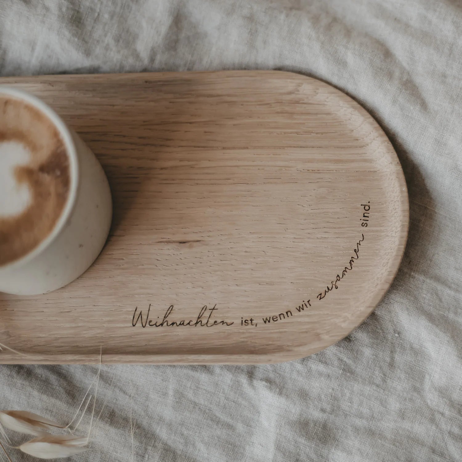 Tablett aus Eiche Weihnachten