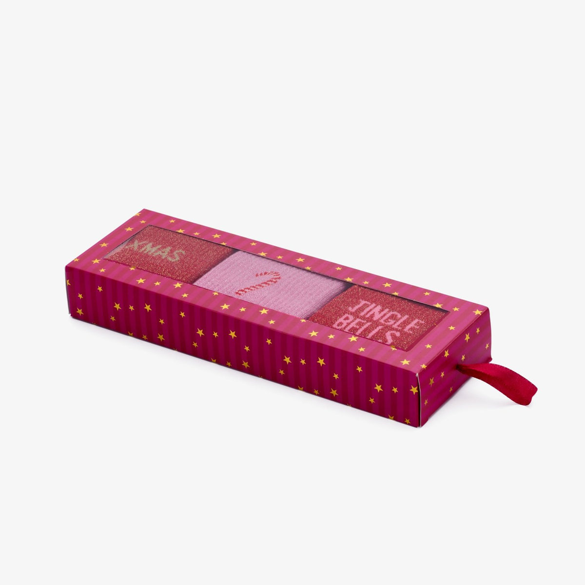 3er-Set Weihnachtssocken, Pink