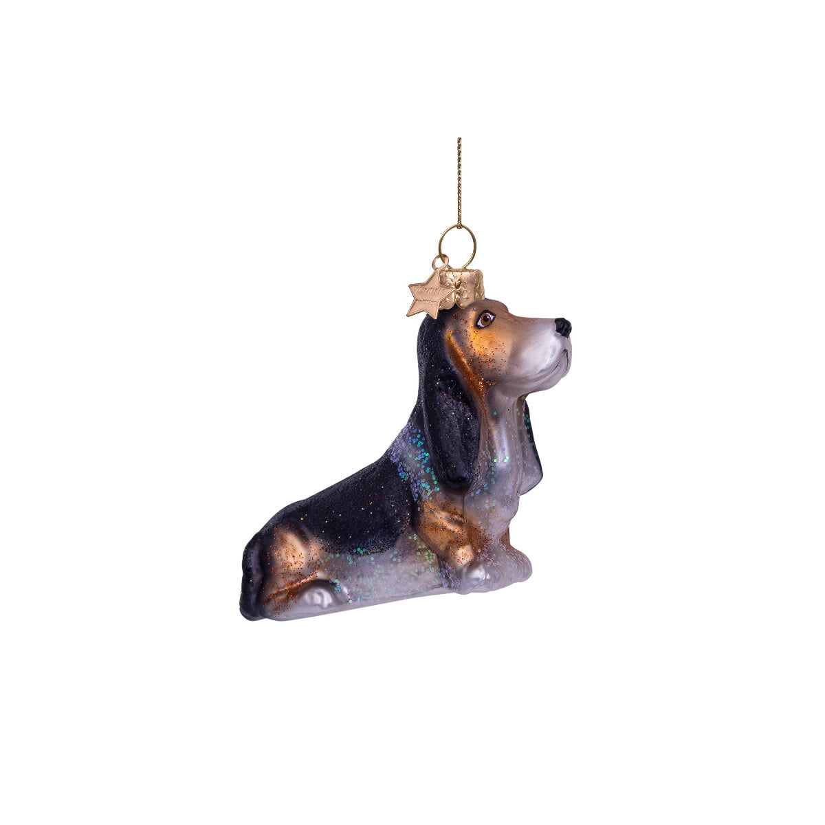 Glas Ornament, Basset Hound
