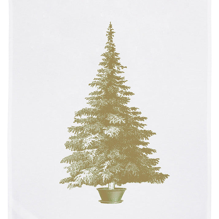Geschirrtuch Weihnachtsbaum gold