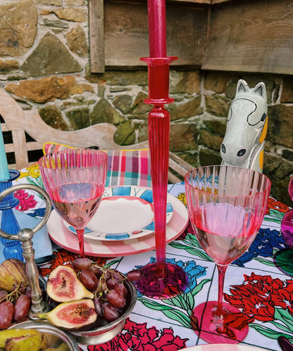 Glas Kerzenständer Pink