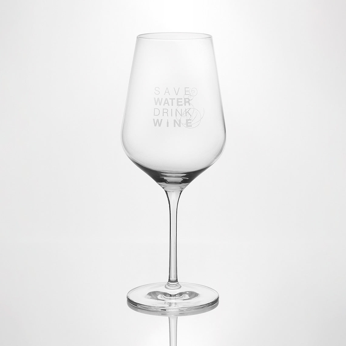 Weinglas "Save water drink wine"