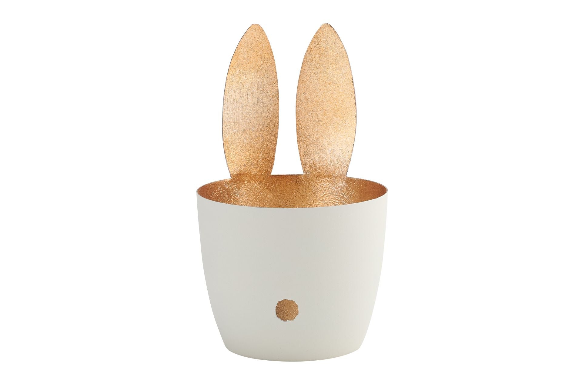 Madras Windlicht Hase weiß