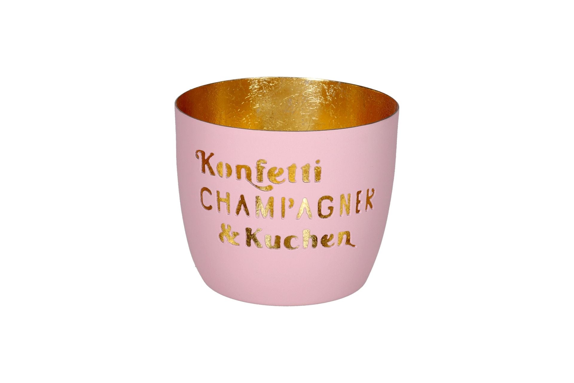 Madras Windlicht "Konfetti, Champagner & Kuchen"  rosa