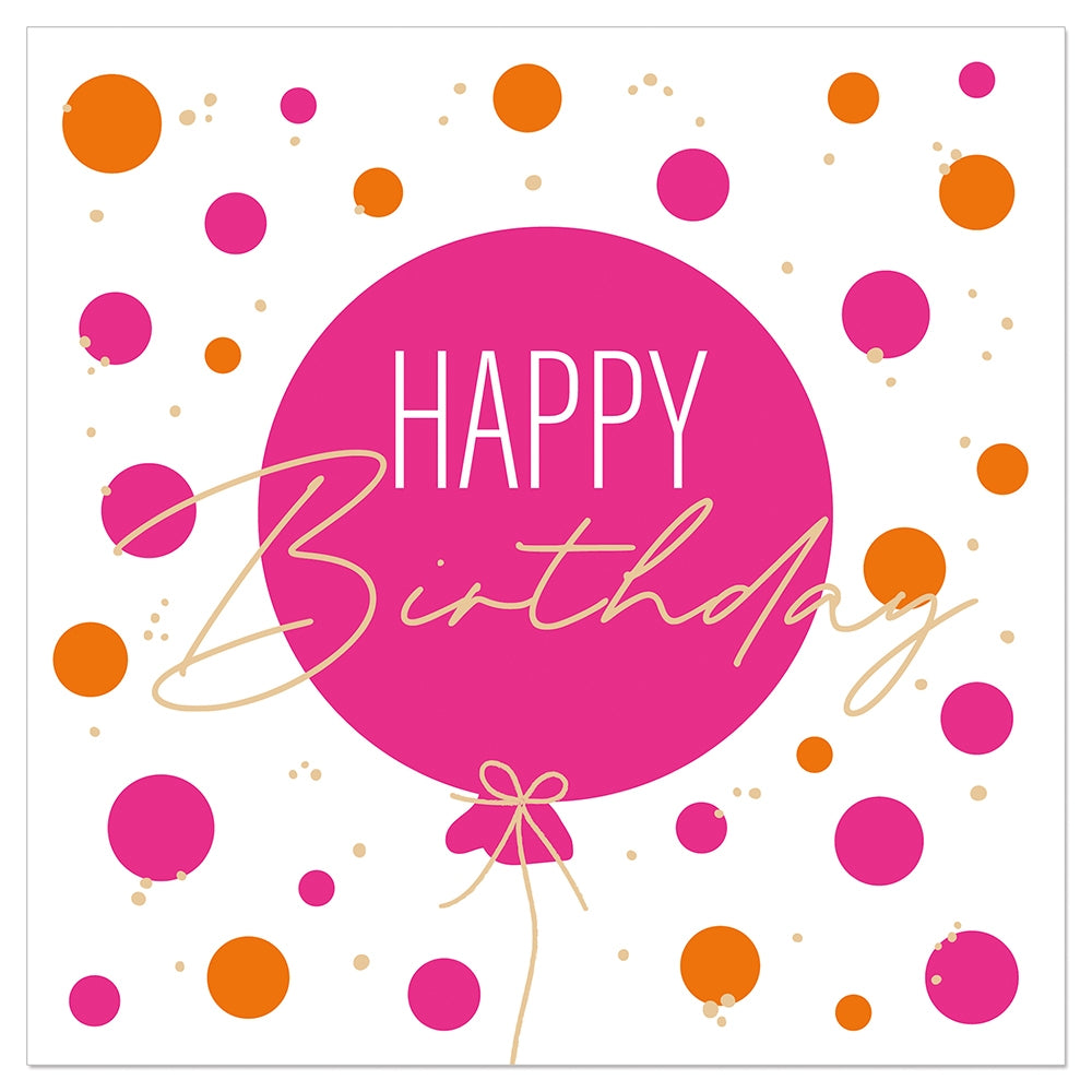 Servietten 33 x 33 cm, Happy Birthday Ballon