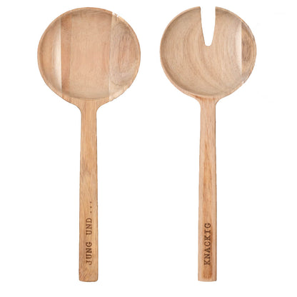 Salatbesteck aus Holz "Jung und Knackig..."