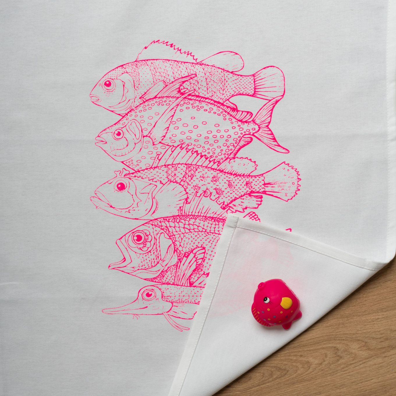 Geschirrtuch, Fische pink