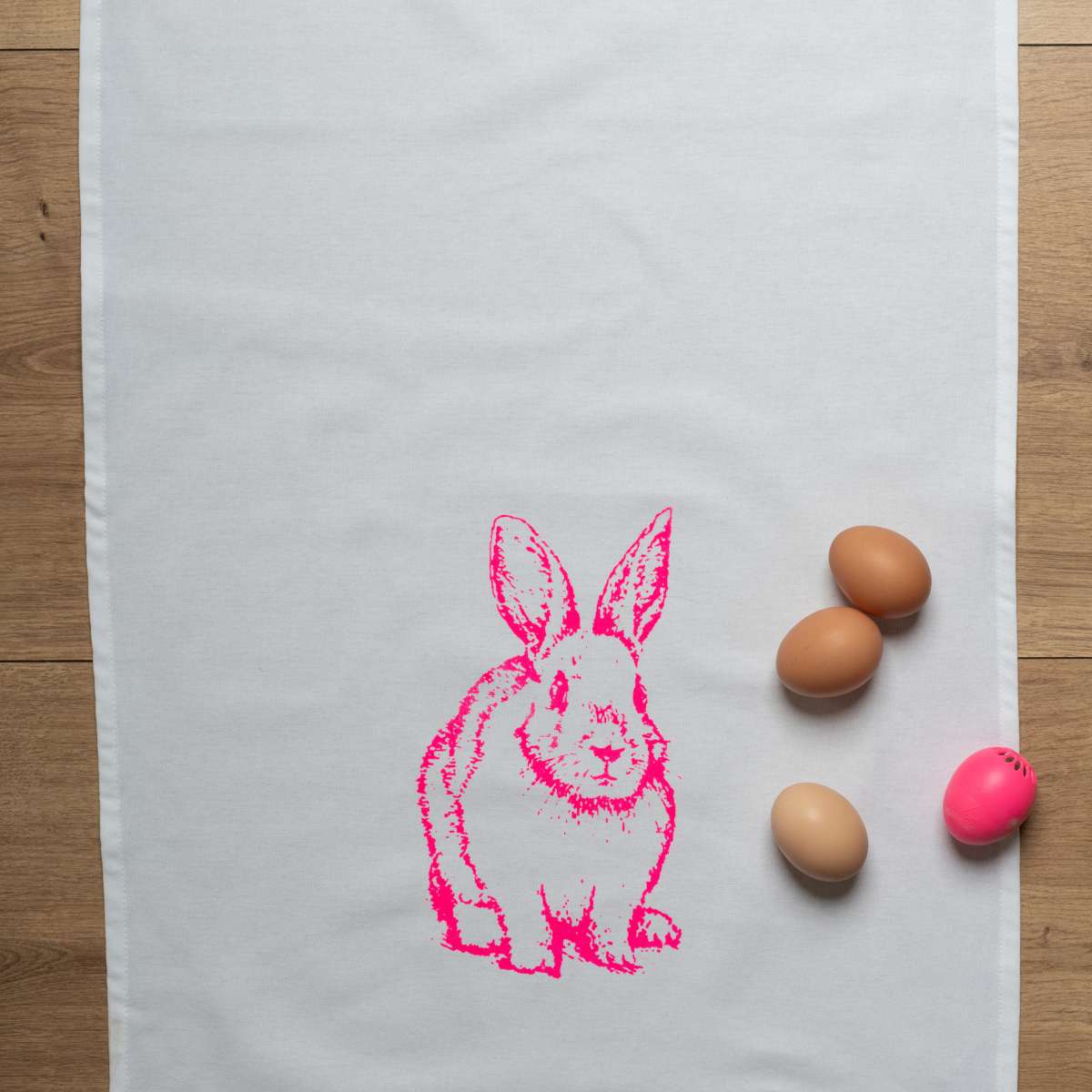 Geschirrtuch, Hase pink