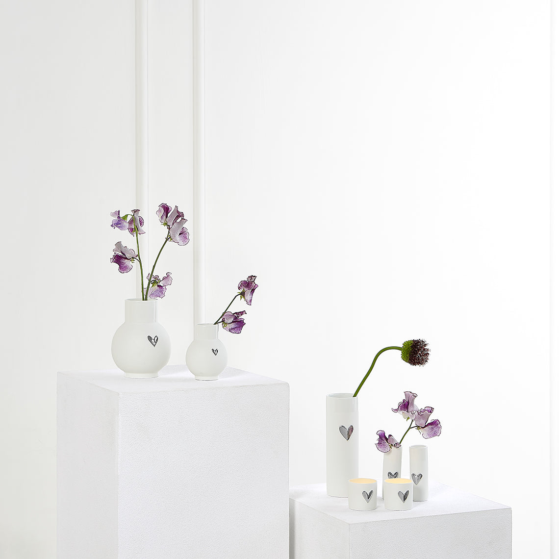 Mini-Kugelvase Herz silber