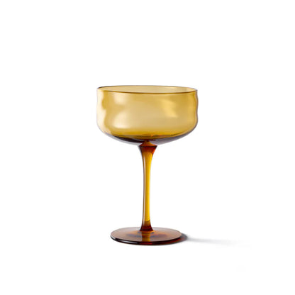 Swirl Champagne Coupe - 2er Set in Ockergelb