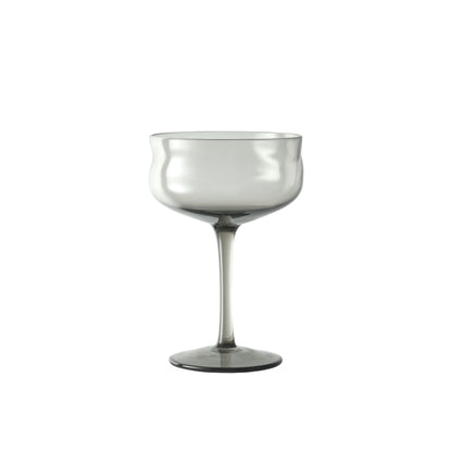 Swirl Champagne Coupe - 2er Set in Dunkgelgrau