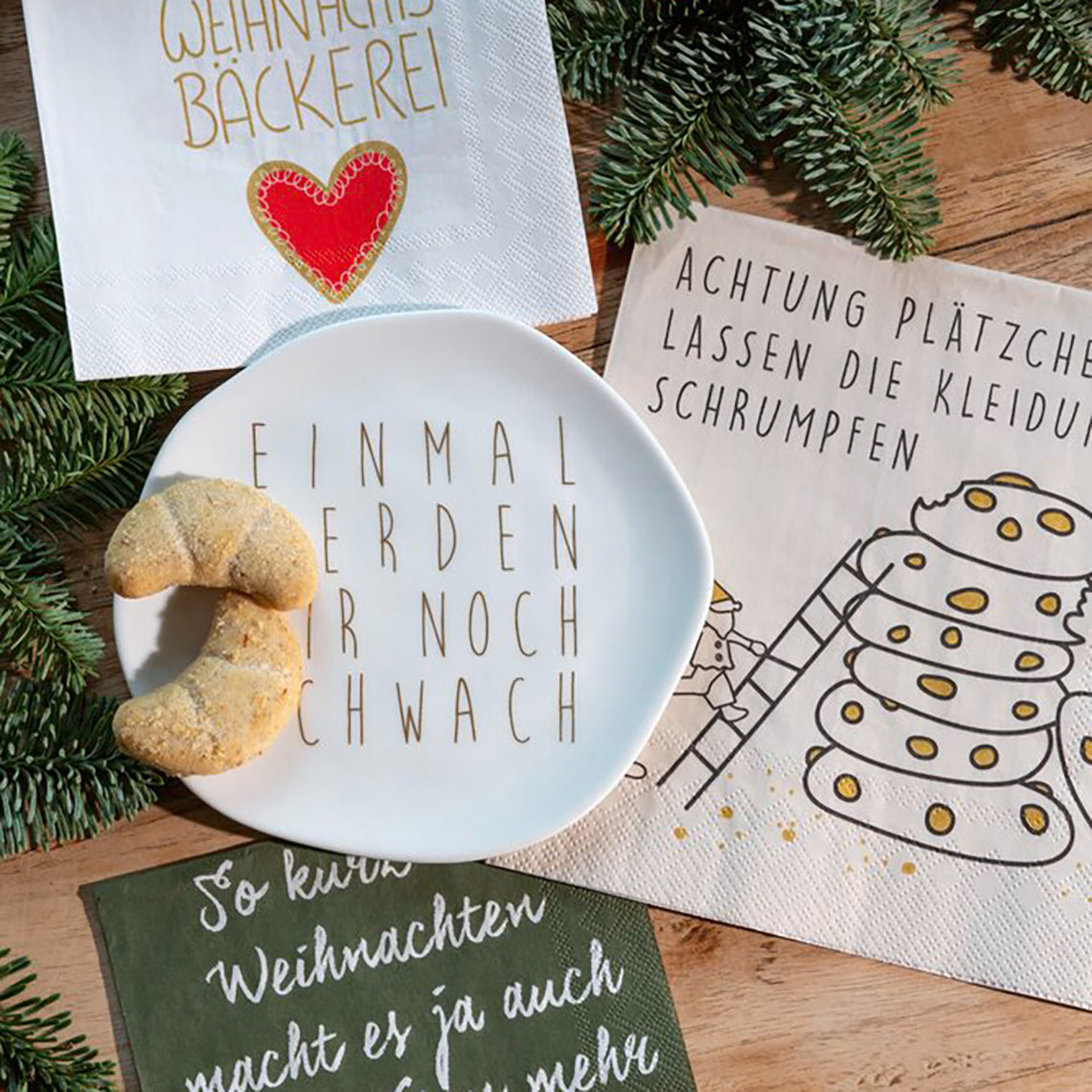 Cocktailservietten 25x25cm "Frisch aus der Weihnachtsbäckerei"