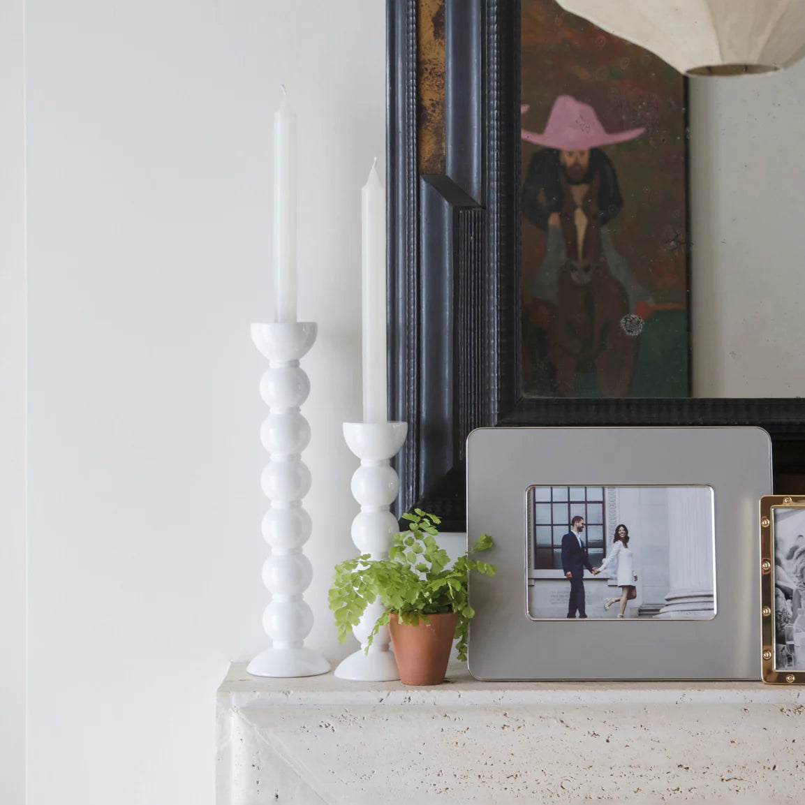 Kerzenhalter Bobbin 33 cm Weiß