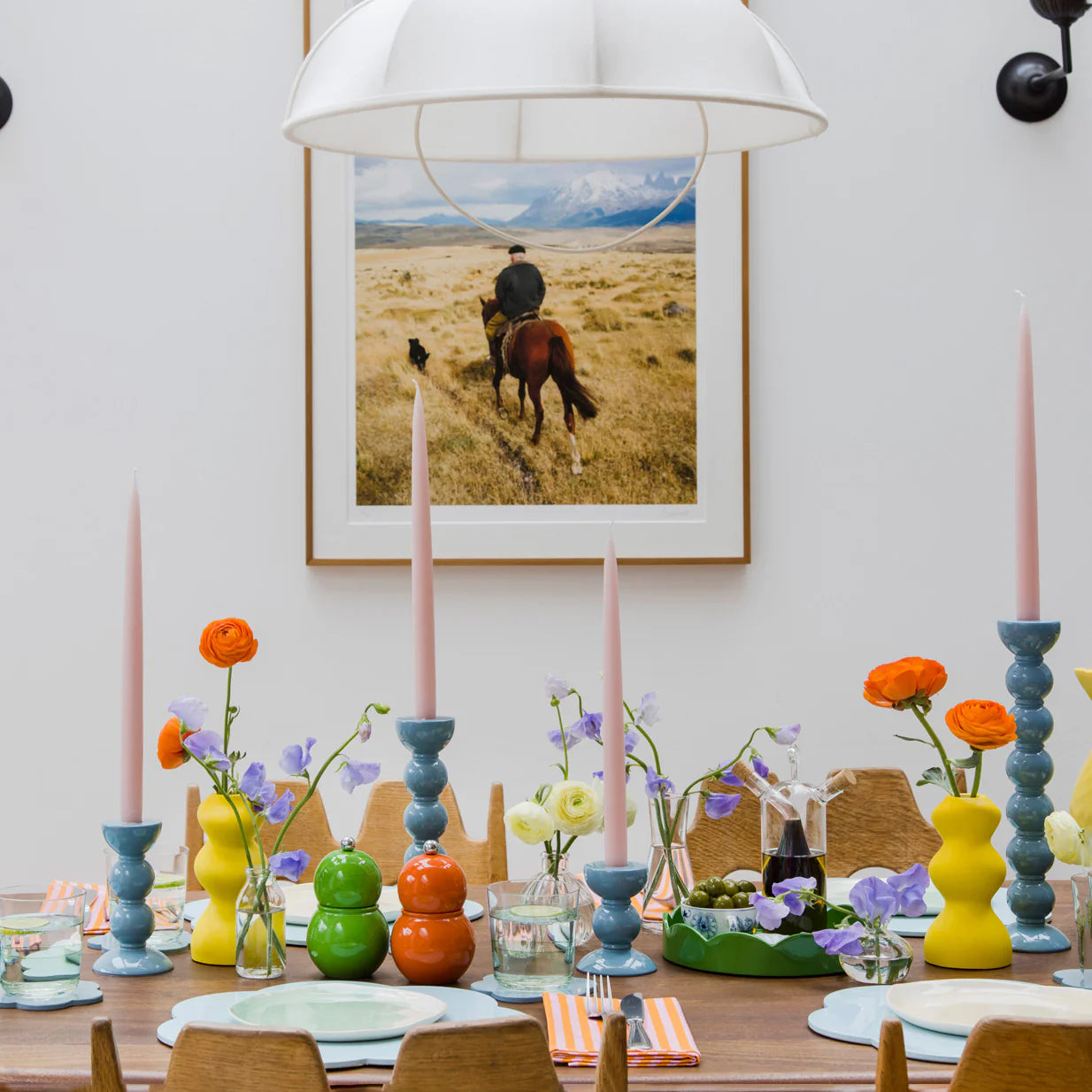 Kerzenhalter Bobbin 10 cm Hell Blau