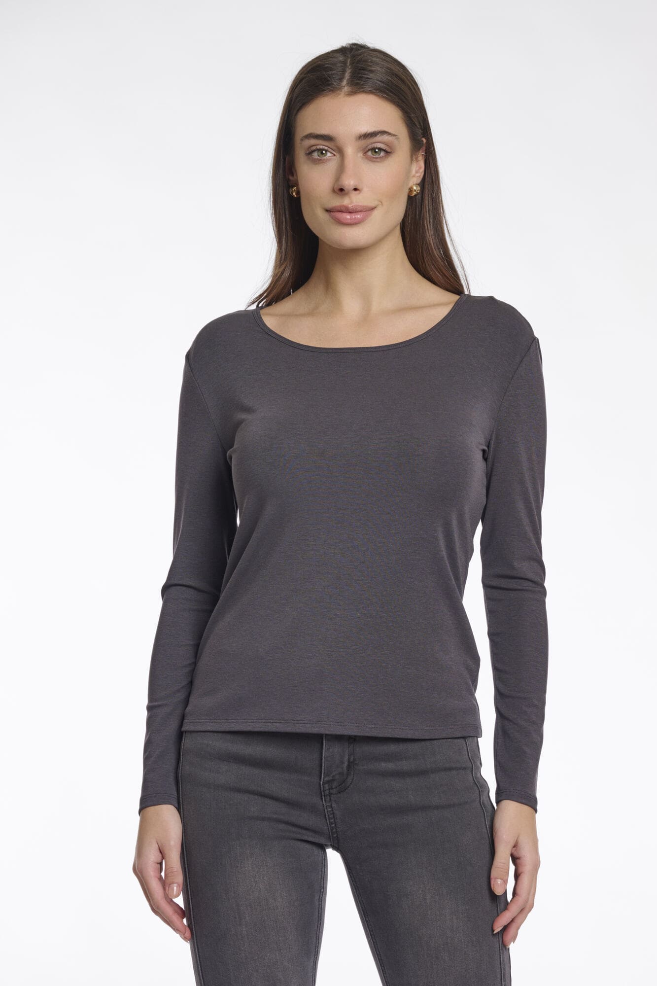 Langarmshirt Bavia dunkel grau
