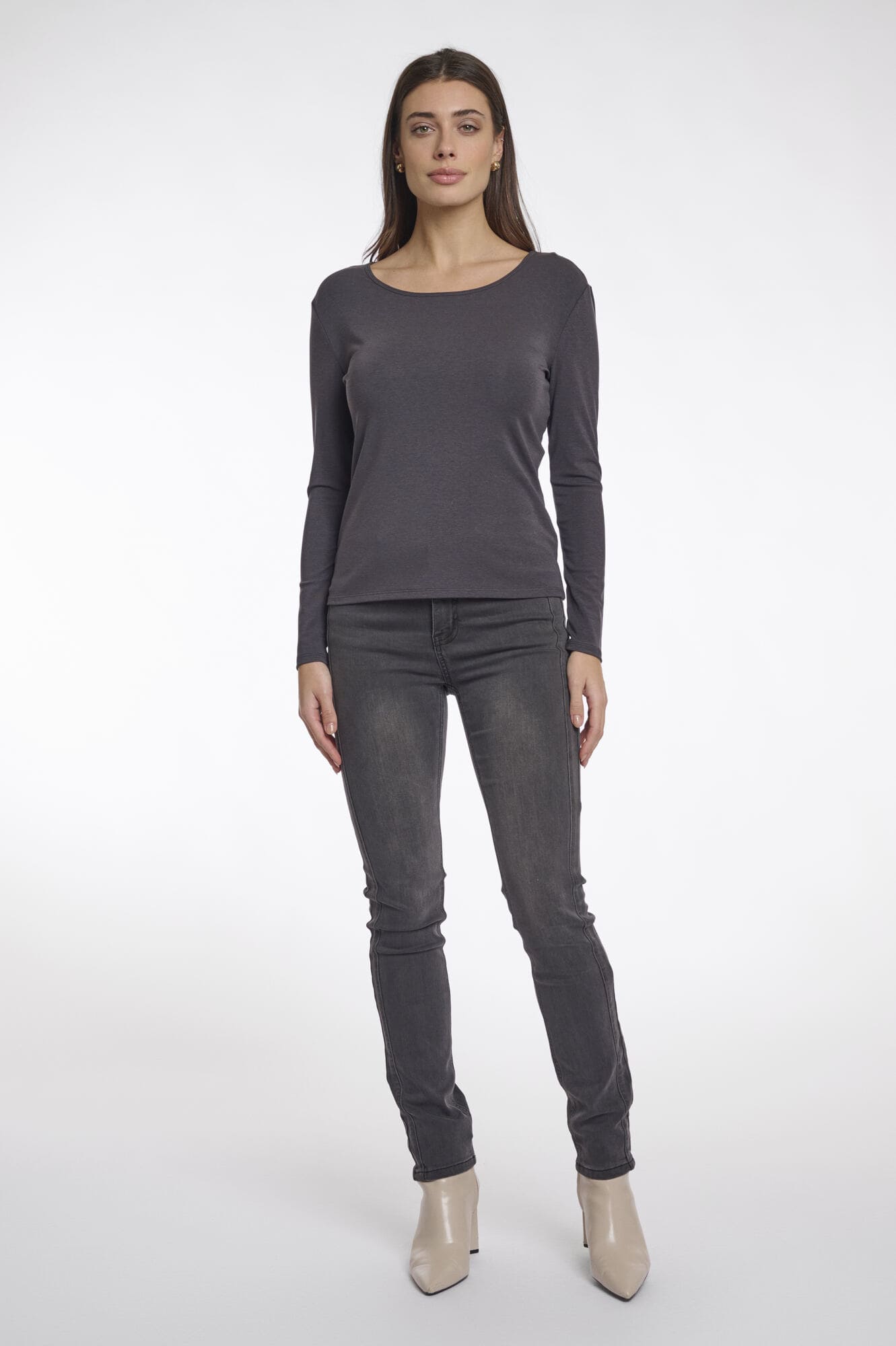 Langarmshirt Bavia dunkel grau