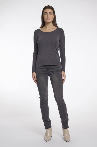 Langarmshirt Bavia dunkel grau