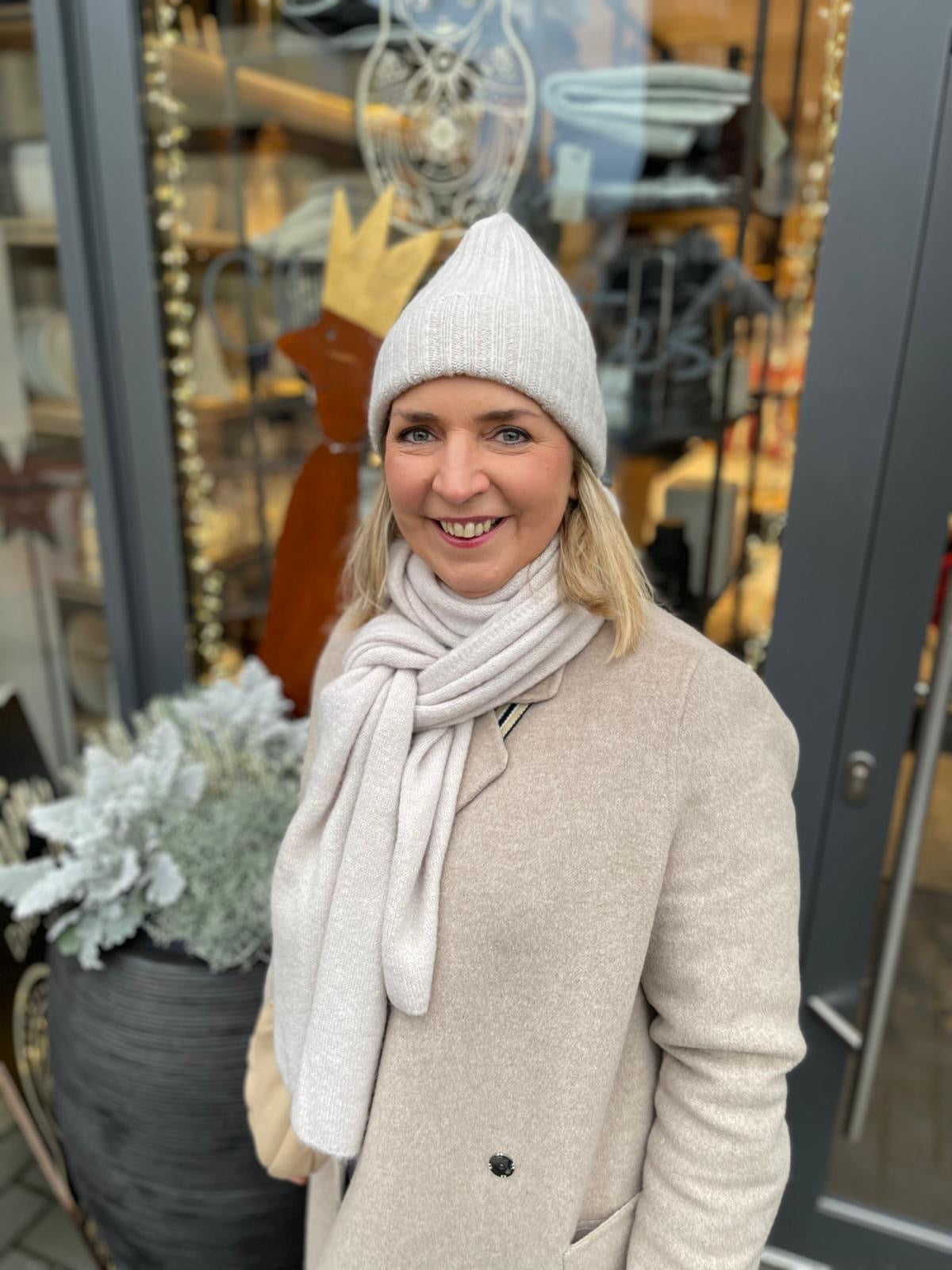 Schal- und Mützenset Lotta beige