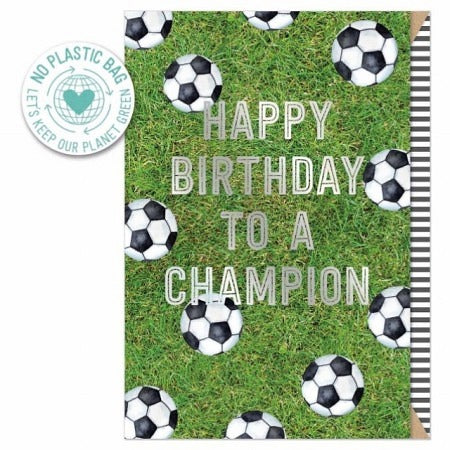 Geburtstagskarte Fußball "HAPPY BIRTHDAY TO A CHAMPION"
