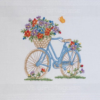 Geschirrtuch weiß, Fahrrad