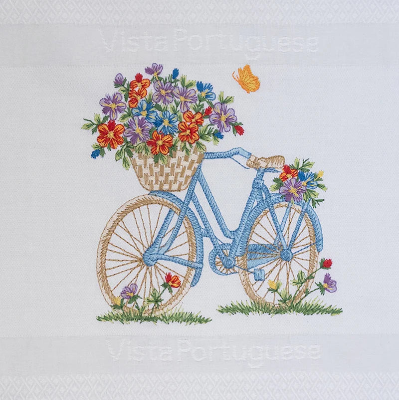Geschirrtuch weiß, Fahrrad
