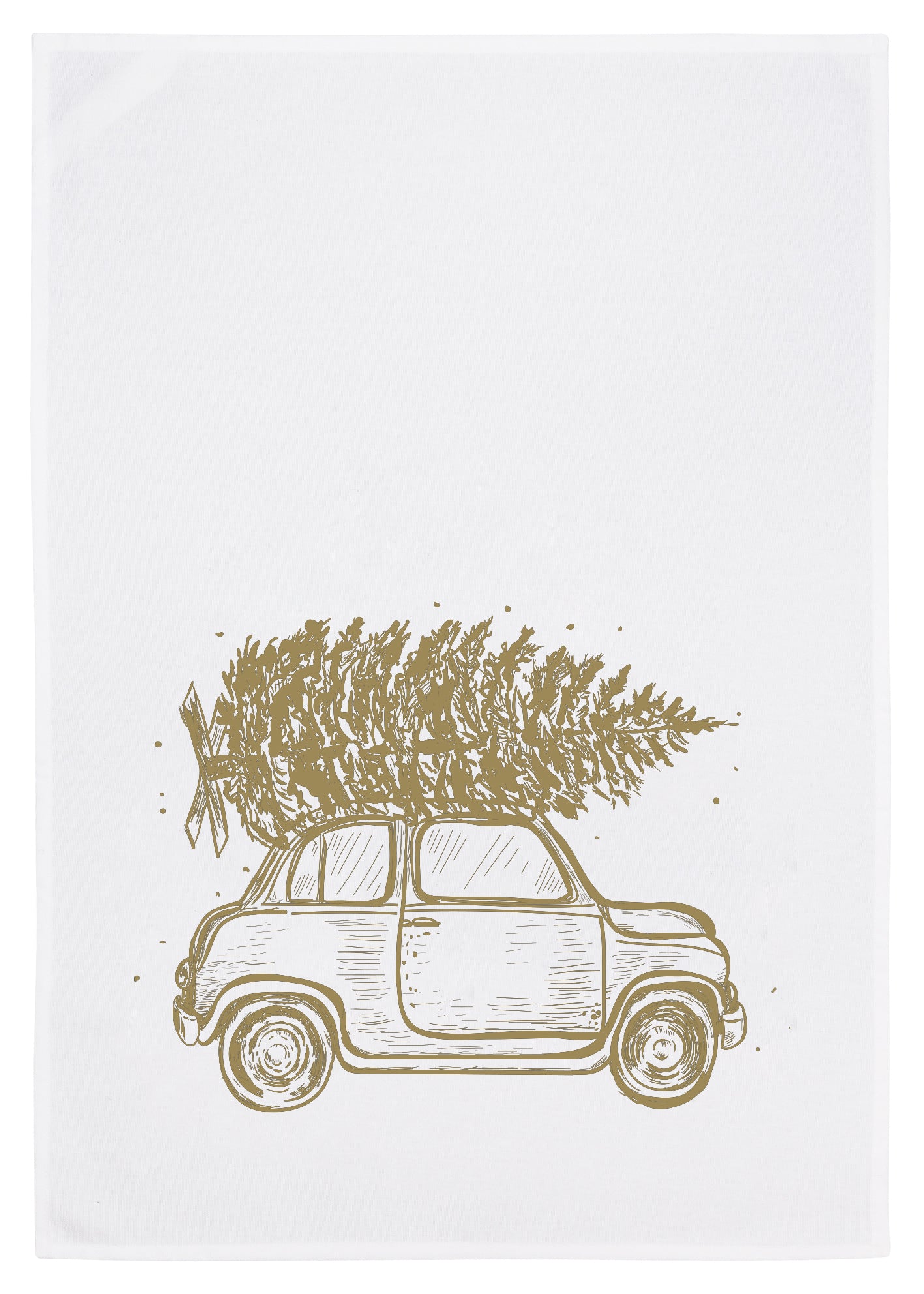 Geschirrtuch, rasender Weihnachtsbaum gold
