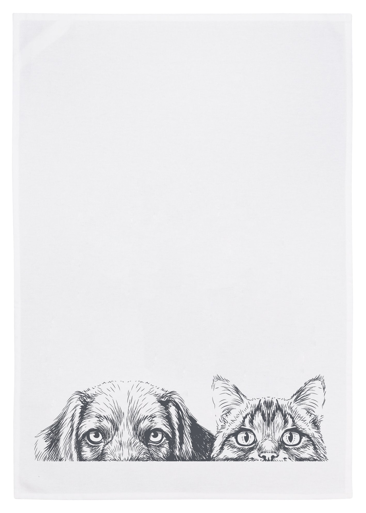 Geschirrtuch, Hund und Katze