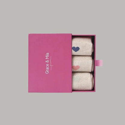 3er-Set Socken mit Herz